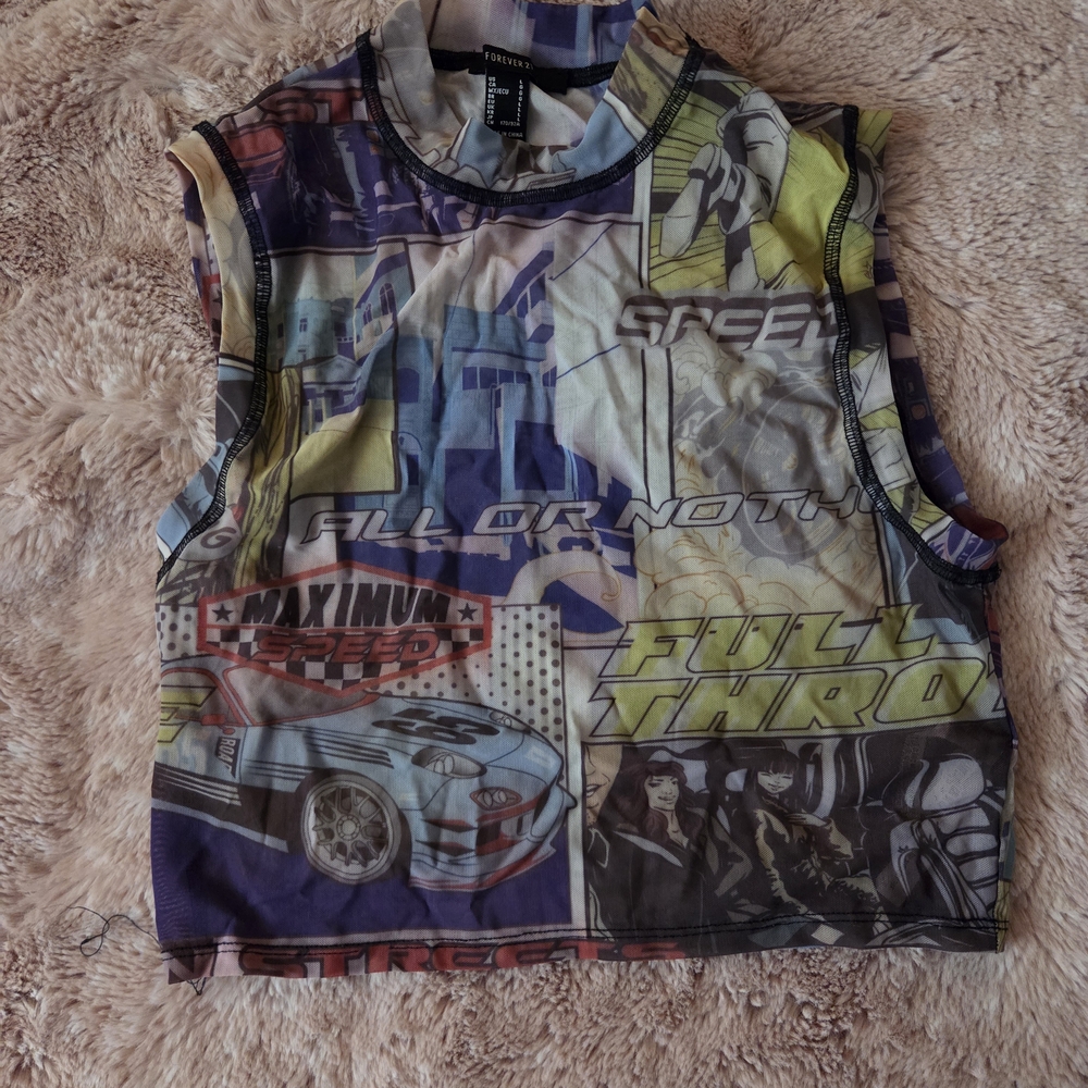 Graphic Sleeveless Top